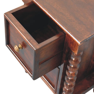HomeRoots 22" Brown Solid Wood Nightstand with Two Drawers for Modern Storage in Bedroom or Living Room Decor 701742