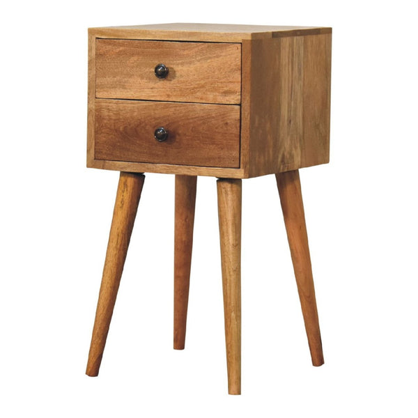 HomeRoots 22" Brown Solid Wood Nightstand with Two Drawers – Modern Design, Versatile Storage for Any Room 701743