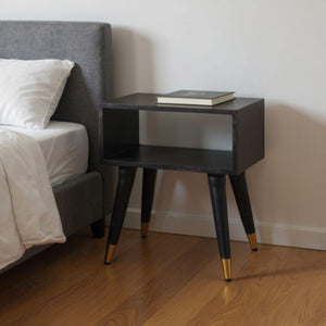 HomeRoots 21" Solid Wood Nightstand with Two Drawers - Stylish, Durable, Modern Design for Bedroom or Living Room 701744