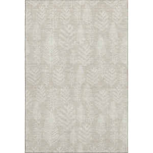 HomeRoots 5' X 8' Elegant Beige and Ivory Floral Area Rug - Durable, Stain-Resistant, UV Protected, Non-Slip! 701746