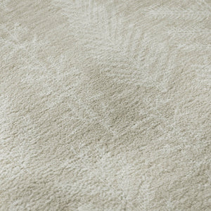 HomeRoots 8' Beige and Ivory Floral Washable Round Rug - Durable, UV-Protected, Pet-Friendly Home Decor Essential 701747