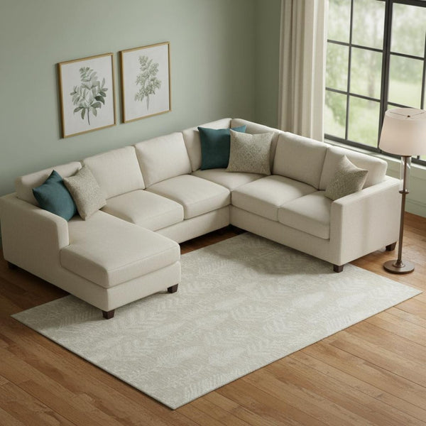 HomeRoots 9' X 12' Elegant Beige & Ivory Floral Washable Area Rug - Durable, UV-Protected, and Stylish! 701749
