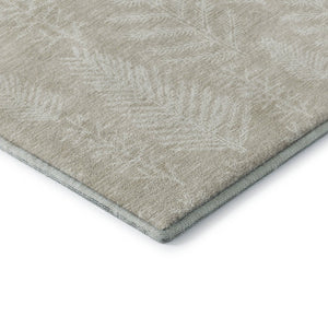 HomeRoots 9' X 12' Elegant Beige & Ivory Floral Washable Area Rug - Durable, UV-Protected, and Stylish! 701749