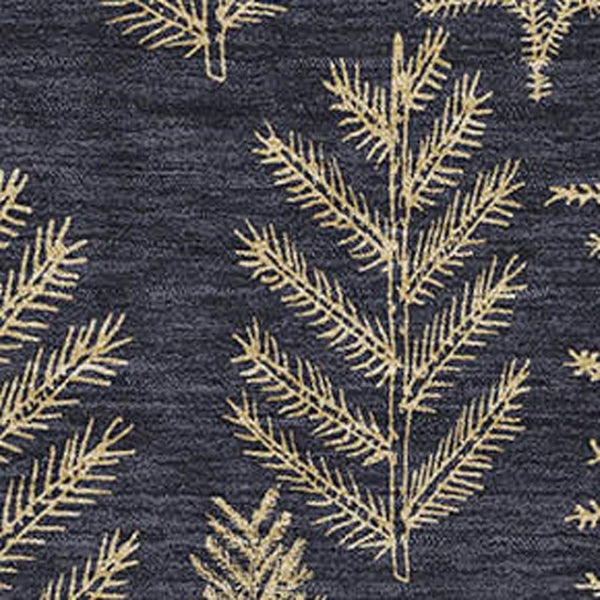 HomeRoots 8' X 10' Black and Gold Floral Area Rug - Durable, Washable, UV Protected with Non-Slip Backing 701754