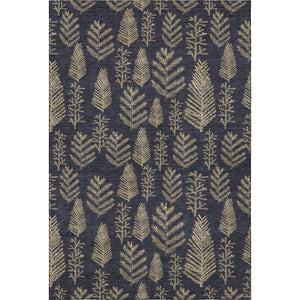 HomeRoots 9' X 12' Black and Gold Floral Area Rug - Washable, UV-Protected, Durable, Non-Slip, Elegant Design 701755