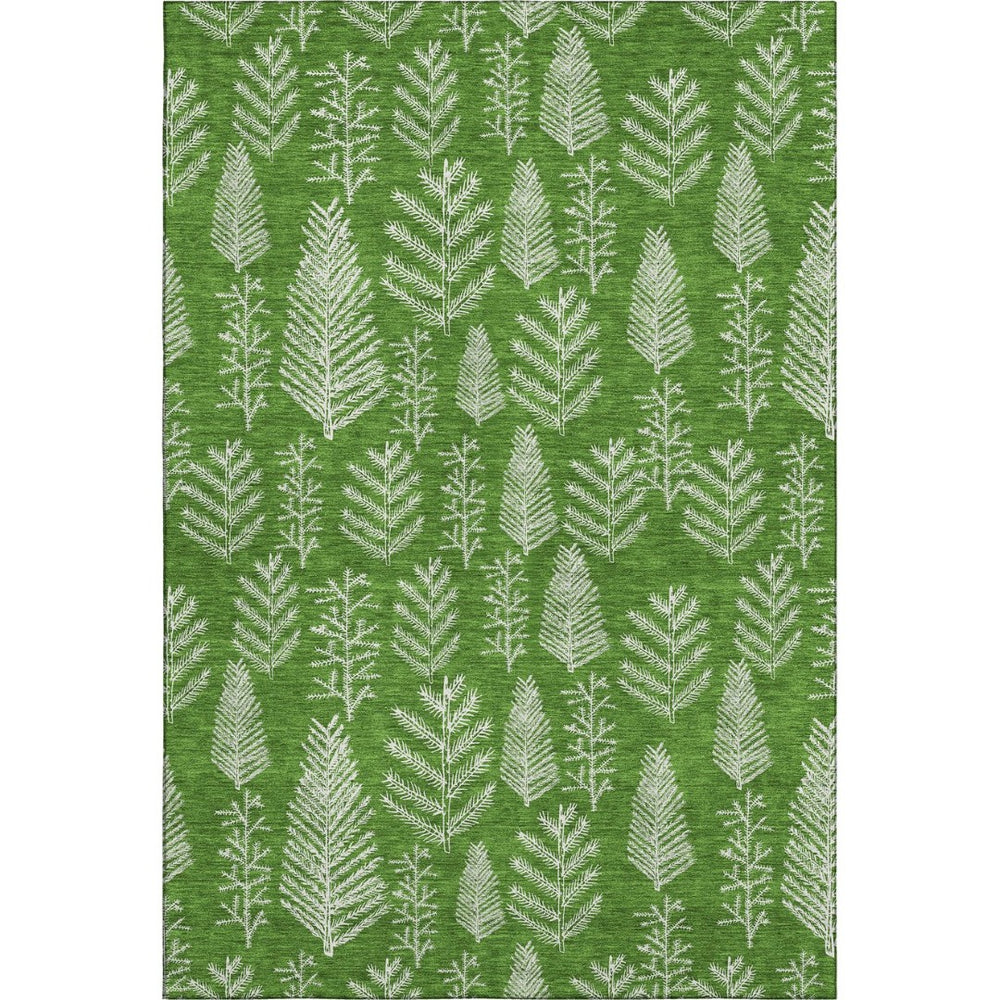 HomeRoots 10' Green & Ivory Floral Washable Area Rug - UV Protected, Stain Resistant, Perfect for Busy Homes! 701762