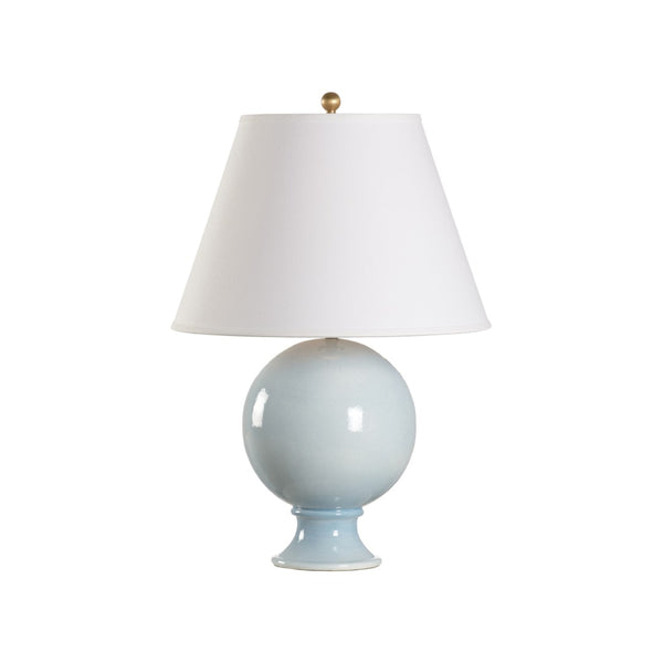 Chelsea House Sphere Hand-Glazed Italian Table Lamp In Sky Blue — 30" Globe On Pedestal For Timeless Ambient Light 70177