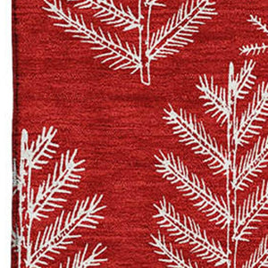 HomeRoots 5' X 8' Red And Ivory Floral Area Rug - Washable, UV Protected, Stain Resistant, Non-Slip Design 701770