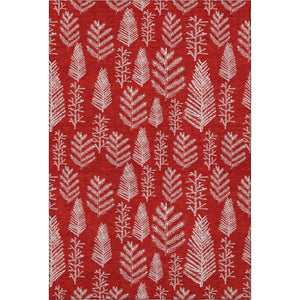 HomeRoots 9' X 12' Red And Ivory Floral Area Rug - Washable, UV Protected, Durable, Perfect for High-Traffic Spaces 701773