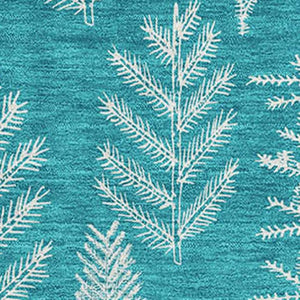 HomeRoots 5' X 8' Teal and Ivory Floral Area Rug - Durable, Stain Resistant, UV Protected, Machine Washable Design 701776
