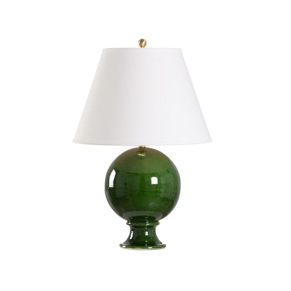 Chelsea House Sphere Hand-Glazed Ceramic Table Lamp In Emerald Green — Sculptural Globe, Ambient Mood Lighting, 30"H 70178