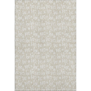 HomeRoots 5' X 8' Beige and Ivory Abstract Geometric Area Rug – Washable, Stain Resistant, UV Protected Design 701782