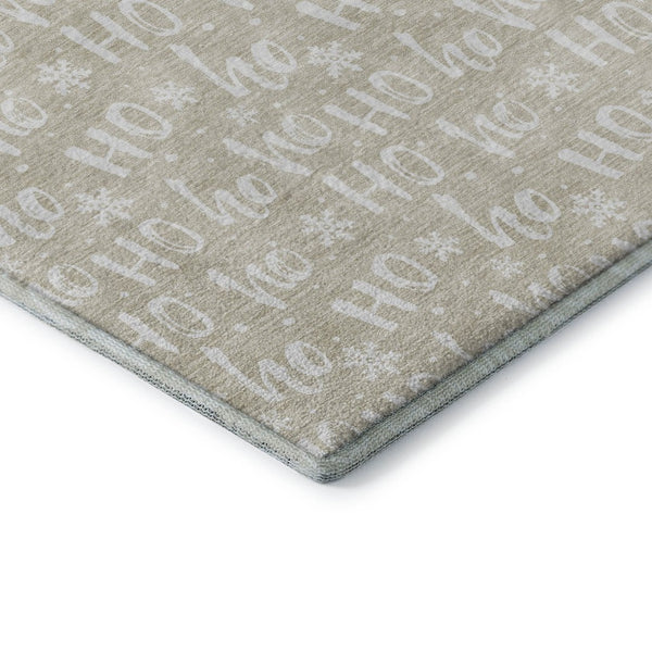 HomeRoots 5' X 8' Beige and Ivory Abstract Geometric Area Rug – Washable, Stain Resistant, UV Protected Design 701782