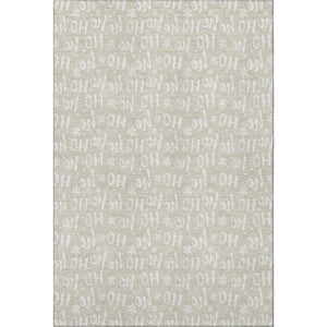 HomeRoots 5' X 8' Beige and Ivory Abstract Geometric Area Rug – Washable, Stain Resistant, UV Protected Design 701782