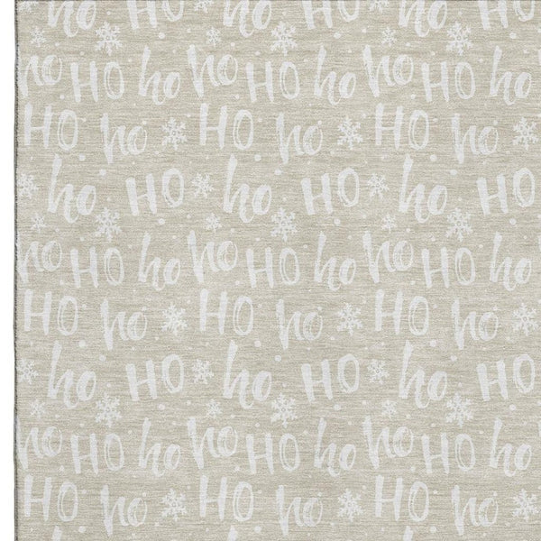 HomeRoots 8' X 10' Beige and Ivory Abstract Geometric Washable Rug – Durable, Stain Resistant, UV Protected! 701784