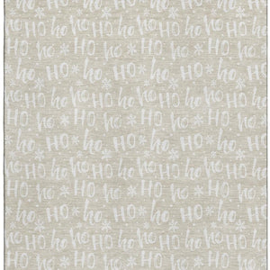HomeRoots 8' X 10' Beige and Ivory Abstract Geometric Washable Rug – Durable, Stain Resistant, UV Protected! 701784