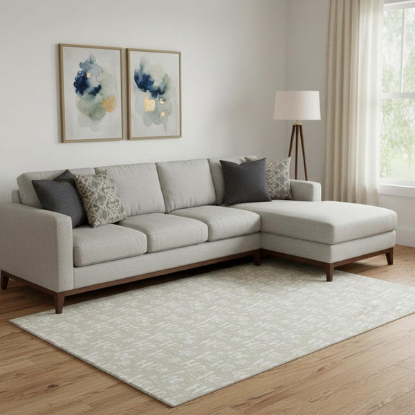HomeRoots 9' X 12' Beige Abstract Geometric Washable Area Rug with UV Protection for Stylish, Durable Living Spaces 701785