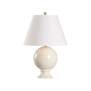 Chelsea House Sphere Hand-Glazed Table Lamp Cream — Italian Crackled Ceramic Globe On Pedestal, 30" Ambient Light 70179