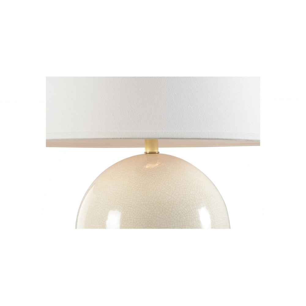 Chelsea House Sphere Hand-Glazed Table Lamp Cream — Italian Crackled Ceramic Globe On Pedestal, 30" Ambient Light 70179