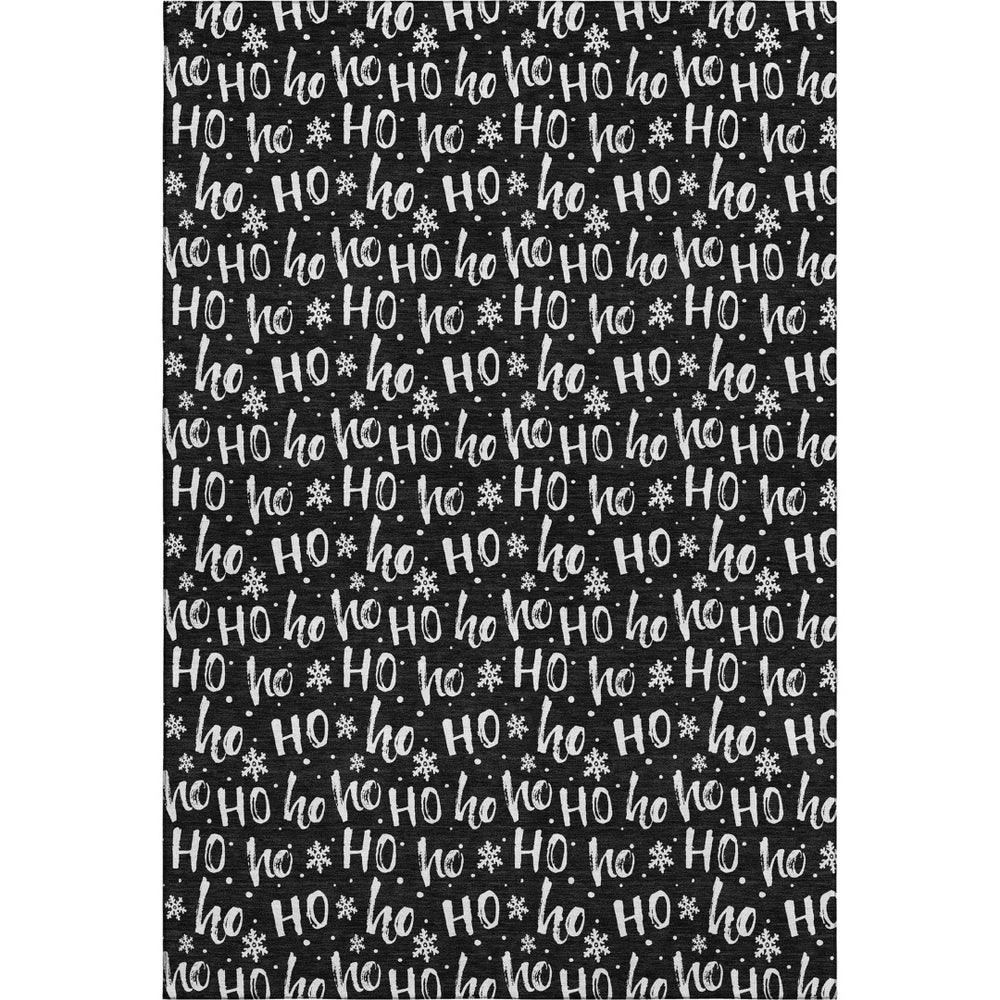 HomeRoots 8' X 10' Black and Ivory Abstract Geometric Area Rug - Washable, UV-Protected, Durable Design for Homes 701790