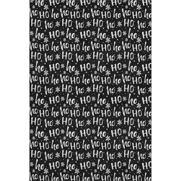 HomeRoots 9' X 12' Black And Ivory Abstract Geometric Area Rug - Washable, UV Protected, Durable & Stylish! 701791