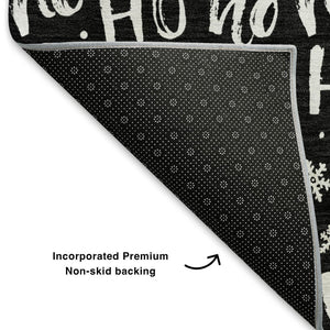 HomeRoots 9' X 12' Black And Ivory Abstract Geometric Area Rug - Washable, UV Protected, Durable & Stylish! 701791