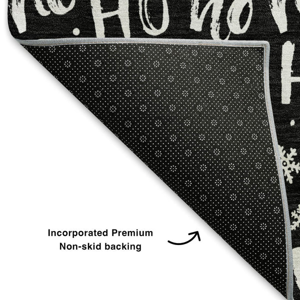 HomeRoots 9' X 12' Black And Ivory Abstract Geometric Area Rug - Washable, UV Protected, Durable & Stylish! 701791