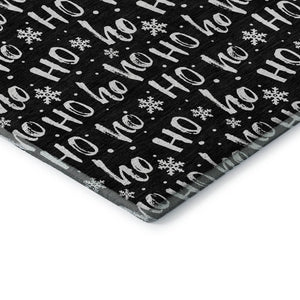 HomeRoots 9' X 12' Black And Ivory Abstract Geometric Area Rug - Washable, UV Protected, Durable & Stylish! 701791