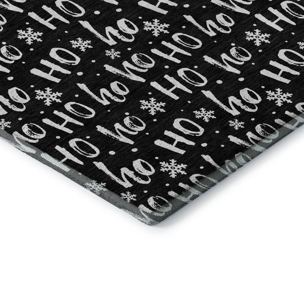 HomeRoots 9' X 12' Black And Ivory Abstract Geometric Area Rug - Washable, UV Protected, Durable & Stylish! 701791