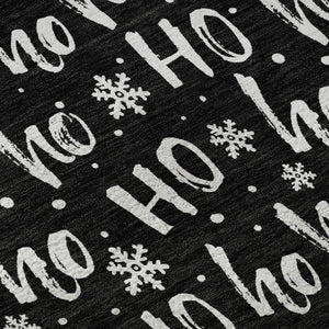 HomeRoots 9' X 12' Black And Ivory Abstract Geometric Area Rug - Washable, UV Protected, Durable & Stylish! 701791