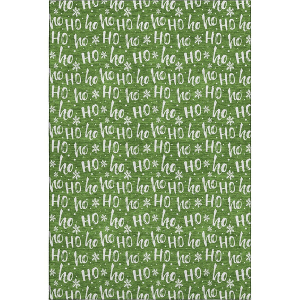 HomeRoots 10' X 14' Green and Ivory Washable Area Rug – Modern Abstract Design with UV Protection for Homes 701798