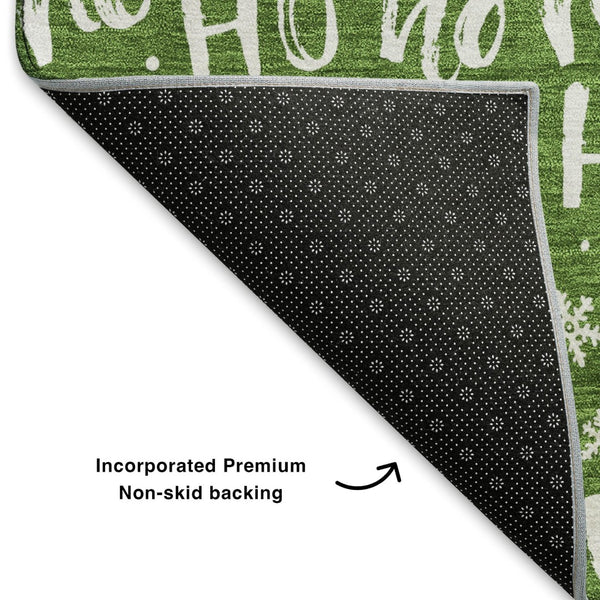 HomeRoots 10' X 14' Green and Ivory Washable Area Rug – Modern Abstract Design with UV Protection for Homes 701798