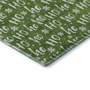 HomeRoots 10' X 14' Green and Ivory Washable Area Rug – Modern Abstract Design with UV Protection for Homes 701798