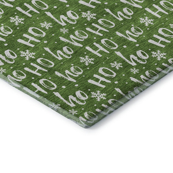 HomeRoots 10' X 14' Green and Ivory Washable Area Rug – Modern Abstract Design with UV Protection for Homes 701798