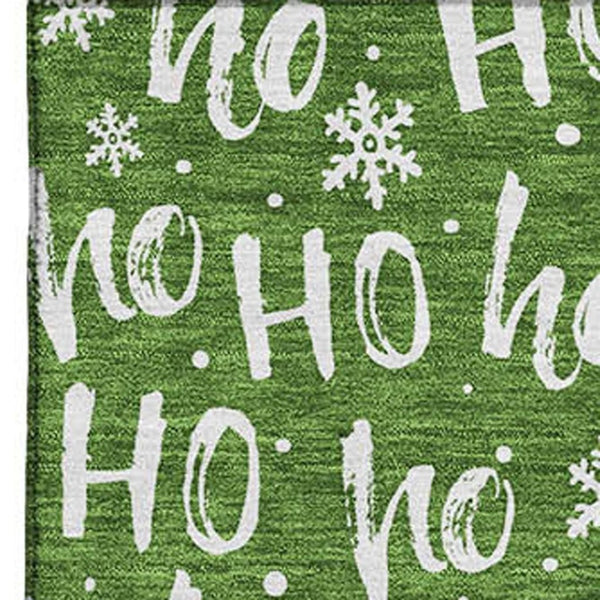 HomeRoots 10' X 14' Green and Ivory Washable Area Rug – Modern Abstract Design with UV Protection for Homes 701798