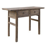 Lilys Vintage Console Table With Two Drawers Weathered Natural Approx 35-45 Inches Wide 7018