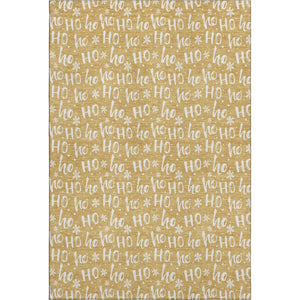 HomeRoots 8' X 10' Gold & Ivory Abstract Geometric Washable Area Rug - Durable, UV Protected & Stylish Design 701802