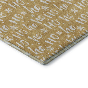 HomeRoots 8' X 10' Gold & Ivory Abstract Geometric Washable Area Rug - Durable, UV Protected & Stylish Design 701802