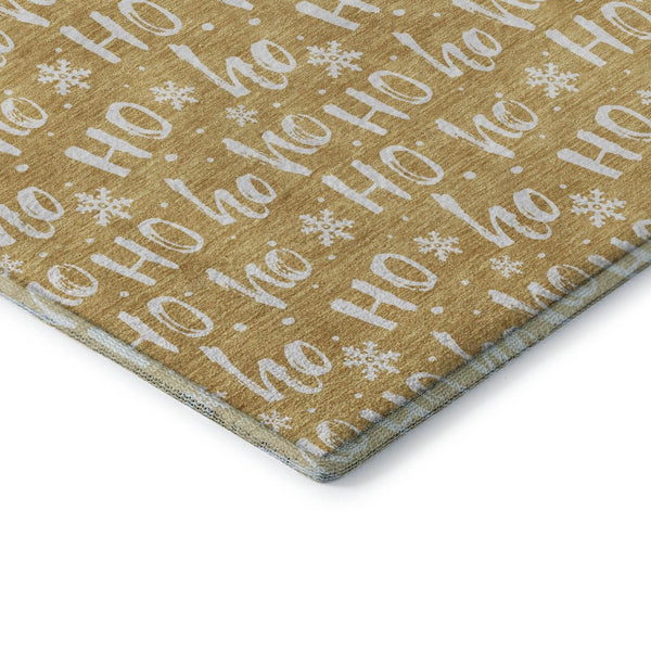 HomeRoots 8' X 10' Gold & Ivory Abstract Geometric Washable Area Rug - Durable, UV Protected & Stylish Design 701802
