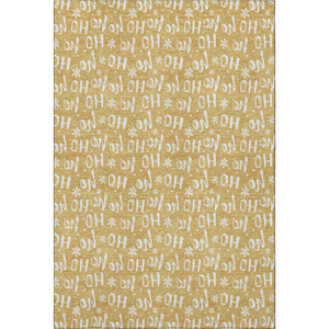 HomeRoots 8' X 10' Gold & Ivory Abstract Geometric Washable Area Rug - Durable, UV Protected & Stylish Design 701802