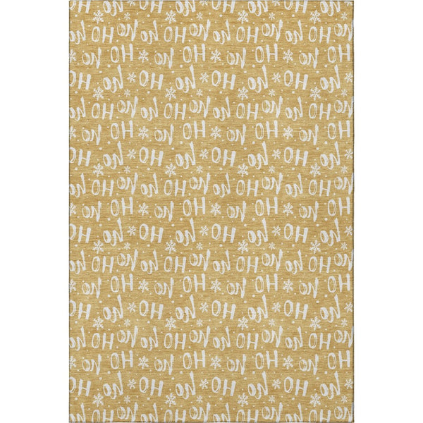 HomeRoots 8' X 10' Gold & Ivory Abstract Geometric Washable Area Rug - Durable, UV Protected & Stylish Design 701802