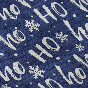 HomeRoots 9' X 12' Navy Blue Abstract Geometric Area Rug - Washable, UV Protected, Durable & Stylish Decor Solution 701809