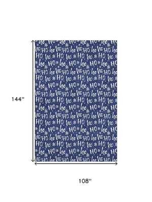 HomeRoots 9' X 12' Navy Blue Abstract Geometric Area Rug - Washable, UV Protected, Durable & Stylish Decor Solution 701809