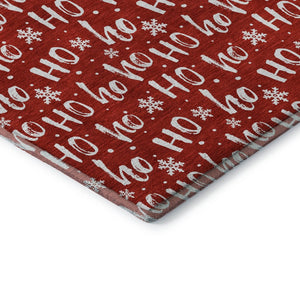 HomeRoots 5' X 8' Red and Ivory Abstract Geometric Area Rug with UV Protection - Durable, Stain Resistant Design! 701812