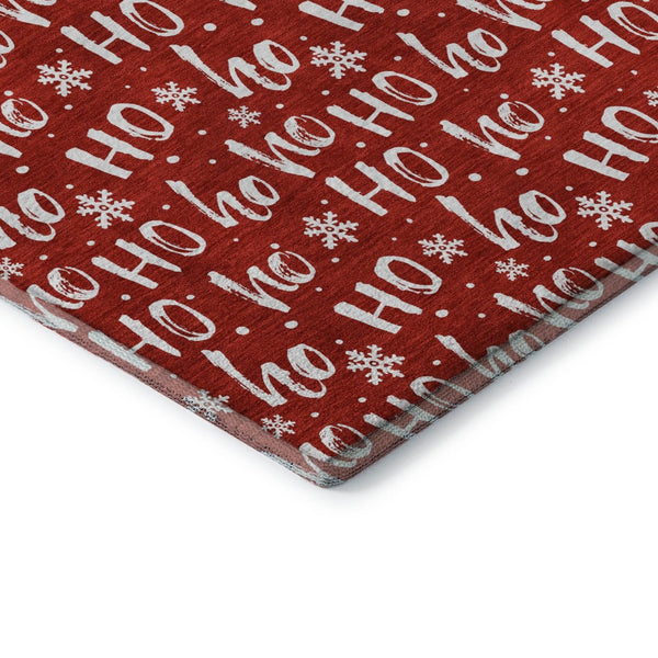 HomeRoots 5' X 8' Red and Ivory Abstract Geometric Area Rug with UV Protection - Durable, Stain Resistant Design! 701812