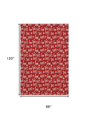 HomeRoots 8' X 10' Bold Red and Ivory Abstract Geometric Washable Area Rug – Durable, UV Protected, Stylish! 701814
