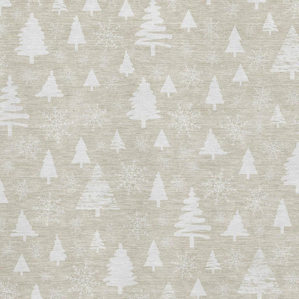 HomeRoots 8' X 10' Beige and Ivory Abstract Geometric Area Rug – Washable, UV Protected, Perfect for Pets & Kids! 701820