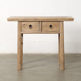 Vintage Console Table with Two Drawers Weathered Natural 39.8x16.9x31.5H