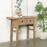 Vintage Console Table with Two Drawers Weathered Natural 39.8x16.9x31.5H