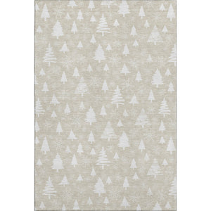 HomeRoots 9' X 12' Beige and Ivory Abstract Geometric Area Rug - Washable, UV-Protected, Non-Slip Design! 701821